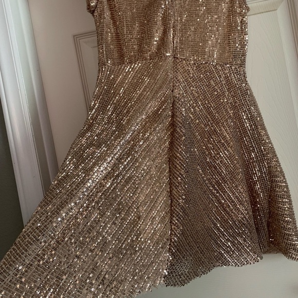 Zara Girls Casual Collection Metallic Rose Gold Sequins Size 11/12a - Picture 8 of 16